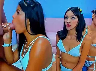 destroying hot latina's throat with big cock?