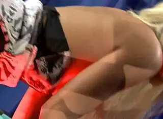 Blonde Lesbian Teases Clit on Phone with Lover