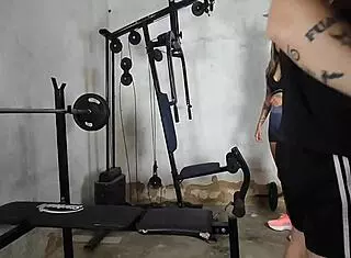 Filmed my personal trainer on top, then in the gym.