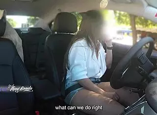 Thay Ksada Flashes and Gets Groped by Stranger in Car
