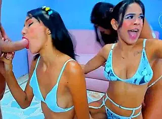 destroying hot latina's throat with big cock?