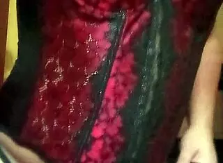 shirley dancin sexy in red black corset