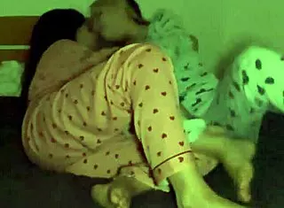 Gentle caresses ended with fucking in bed with big tits