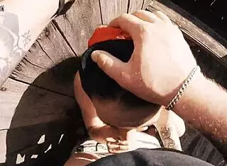 Risky Outdoor Facefuck And Cum In Throat At Hunting Tower