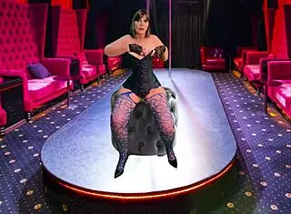 stripper granny carmen angels performs with stick and dick leading to orgasmic creampie