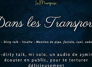 What dirty talk in French during public tease and anal action?