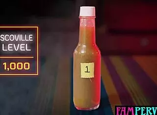 Stepsisters' hot sauce challenge unexpectedly leads to a threesome with stepbro.