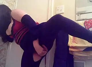 horny slut gets bound and plays with herself softly