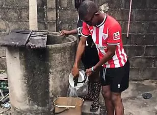 'My boyfriend likes to fuck me by the well side!'