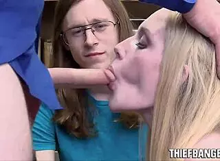 Goth teen caught shoplifting gets fucked