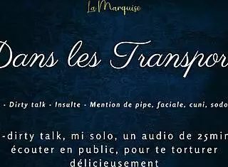 What dirty talk in French during public tease and anal action?