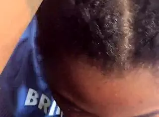 Ebony teen sucks cock in the pouring rain