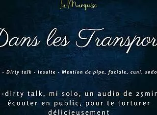 What dirty talk in French during public tease and anal action?