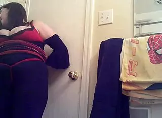 horny slut gets bound and plays with herself softly