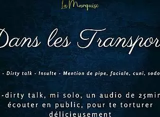 What dirty talk in French during public tease and anal action?