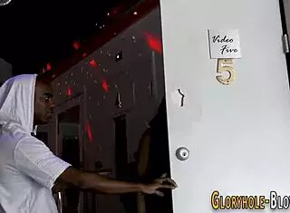 Look at This Dirty Skank Sucking Huge Black Dick Through Gloryhole Until Cum in Mouth!