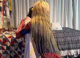 Wolverine and Spider-Woman can't stop licking and cumming!