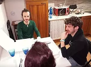 i ordered pizza but got two sausages in rough threesome mmf