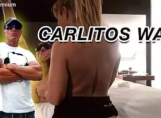 Sabrina moon, blonde chilena, plays with dildo and tits