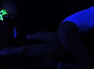 Carrie b in blacklight sex with choking and deepthroat 😈