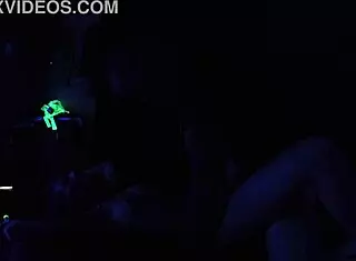 Carrie b in blacklight sex with choking and deepthroat 😈