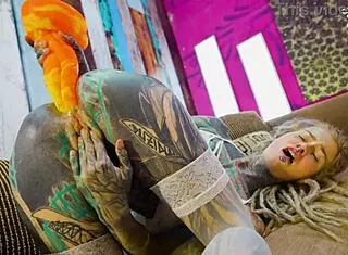 Tattooed Girl Feels Intense Solo Anal Pleasure