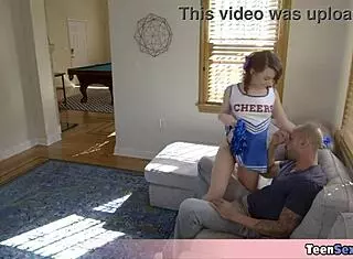 Extra petite 18+ cheerleader Harley, so small, struggles to split on a thick cock. She’s determined to nail it!