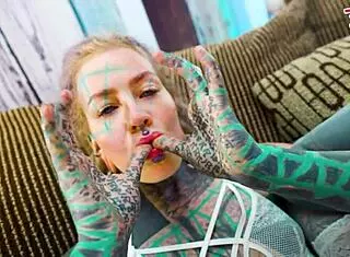 Tattooed Girl Feels Intense Solo Anal Pleasure
