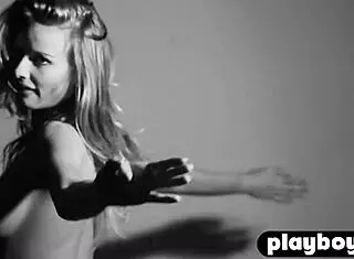 Blonde MILF Brittney Shumaker UNDRESSES in lingerie, posing for HOT photo session with BIG TITS.