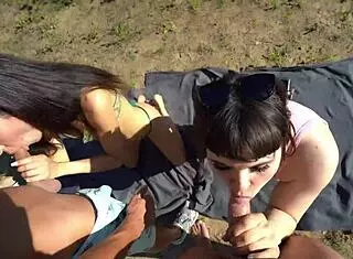 Ever seen two couples swap and bang outdoors with public creampie action?