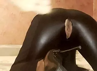 Dominant woman fucked hard in latex