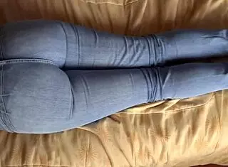 Stepson fucks her ass while resting and gives her a big cumshot