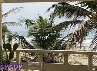 Ebony Wife Flashes Pussy at Beach House