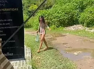 Three Hotties Enter Forest for Hairy Pussy Fun