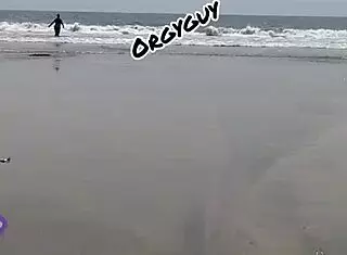 Ebony Wife Flashes Pussy at Beach House