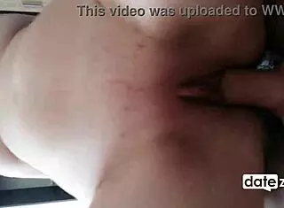 my neighbor's wife on her knees for sloppy blowjob