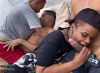 Intimate Caresses In Motel Room Orgy