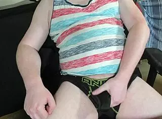 red head lubes up cock to masturbate and edge