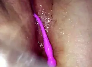 Wife spreads pussy while using dildo and toys in intimate moment