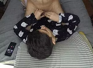 Handjob and CUM Mouthful Before BED