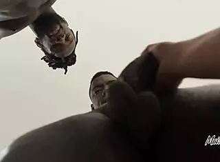 humiliating my husband with his small dick while fucking two big black cocks