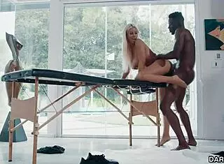 Jason spreads Bridegette's pussy for intense fucking