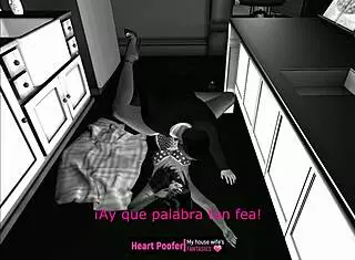 Polka dots brighten up a steamy kitchen cartoon encounter