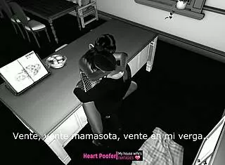 Polka dots brighten up a steamy kitchen cartoon encounter