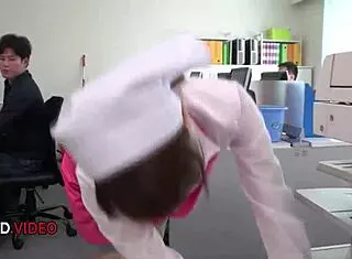 Asian Office Lady Chihiro Akino Delivers Intense Hardcore Blowjob For Creampie