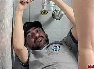 Married Woman Teases Naughty Plumber!