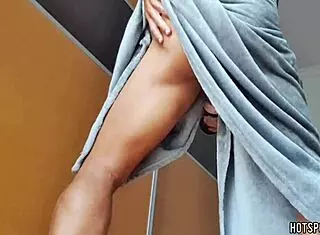 Latino Guy Uses Fleshlight At Window In Muscular Display