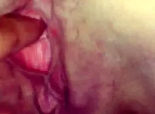 close up pov of penny's intense squirt session