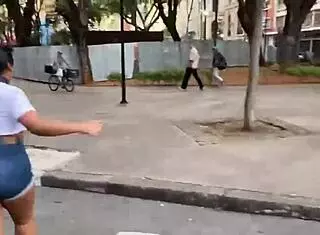 Walking Girls With Collars In Sao Paulo Center Exhibitionism On The Street