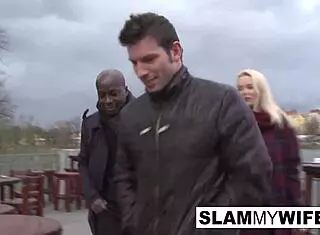 blonde slut takes huge black dick in her ass